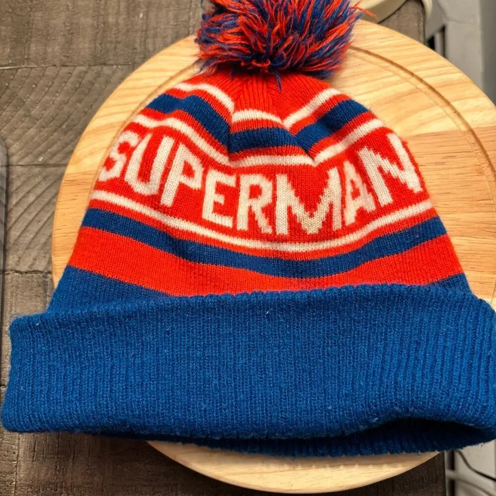 Superman Winter Hat Kids One Size Cozy Style - Picture 2 of 3